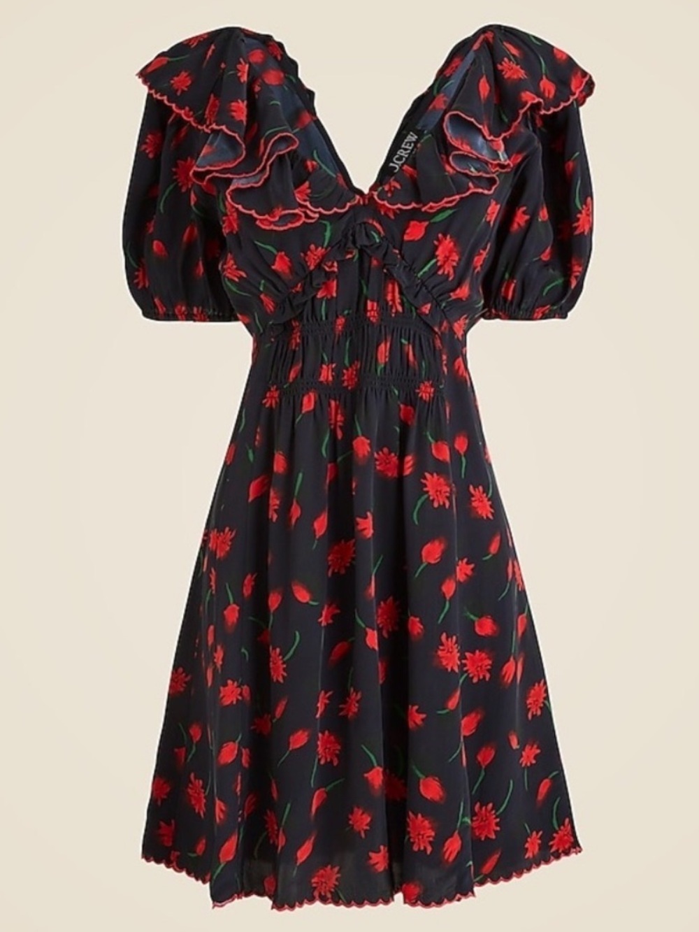 NWT J. Crew Ruffle-Collar Mini Dress in Painted Daisy Print 2